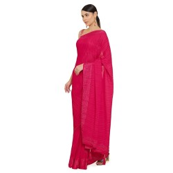 Women Polyester Solid Saree
