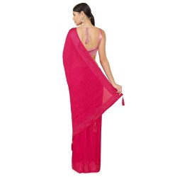 Women Polyester Solid Saree