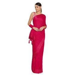 Women Polyester Solid Saree