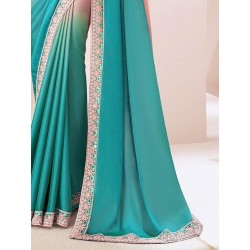 Women's Pure Chiffon Embellished Saree With Unstitched Blouse