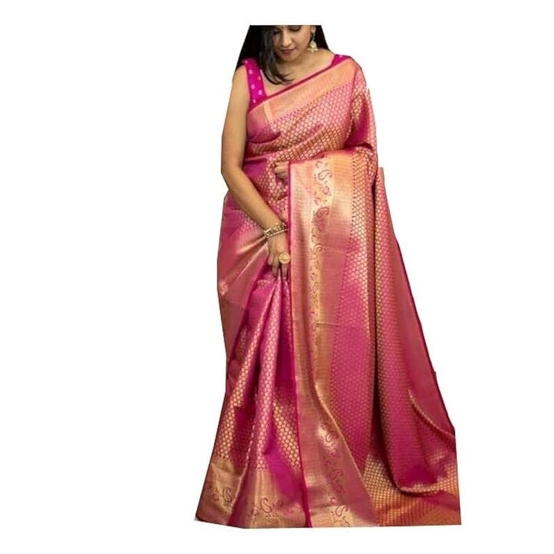 Fabric: Kanchipuram Silk, Blouse Fabric Kanchipuram Silk.