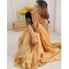Women's Shimmer Net Sequence Embroidery Lace Saree for With Unstitched Blouse Piece