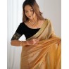 Women's Shimmer Net Sequence Embroidery Lace Saree for With Unstitched Blouse Piece