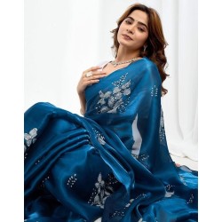 Saree Fabric: Shimmer Chiffon | Blouse Fabric: Shimmer Chiffon | Work:: Saree: Sequence Embroidery | Blouse: Sequins Embroidery