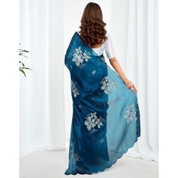 Saree Fabric: Shimmer Chiffon | Blouse Fabric: Shimmer Chiffon | Work:: Saree: Sequence Embroidery | Blouse: Sequins Embroidery
