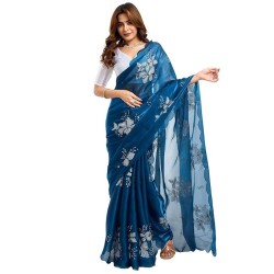 Saree Fabric: Shimmer Chiffon | Blouse Fabric: Shimmer Chiffon | Work:: Saree: Sequence Embroidery | Blouse: Sequins Embroidery
