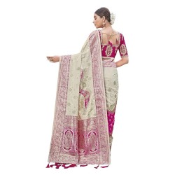 MANOHARI Most Trendy Jacquard Work Woven Saree with Unstitch Blouse Piece