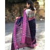 Handicrafts Women's Ikat Hand Block Print Jaipuri Pure Soft Cotton Mulmul Saree with Blouse Piece pp