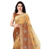 Women's Cotton Blend Mix 2-Tone Foil Printed Saree with Blouse Piece