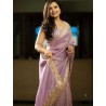 Women's Tissue Lace Work Saree with Unstitched Blouse Piece