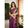 Women's Kanjivaram Soft Lichi Silk Saree With Blouse Piece