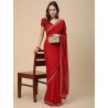 Women's Chiffon Printed Saree with Printed Blouse Piece