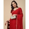 Women's Chiffon Printed Saree with Printed Blouse Piece