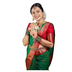 Women's Kanjivaram Soft Silk Banarasi Sarees With Blouse Piece For Womens