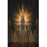Golden Radiance – Art Deco Skyline Digital Wall Art Print