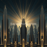 Midnight Glamour – Art Deco Cityscape Digital Wall Art Print