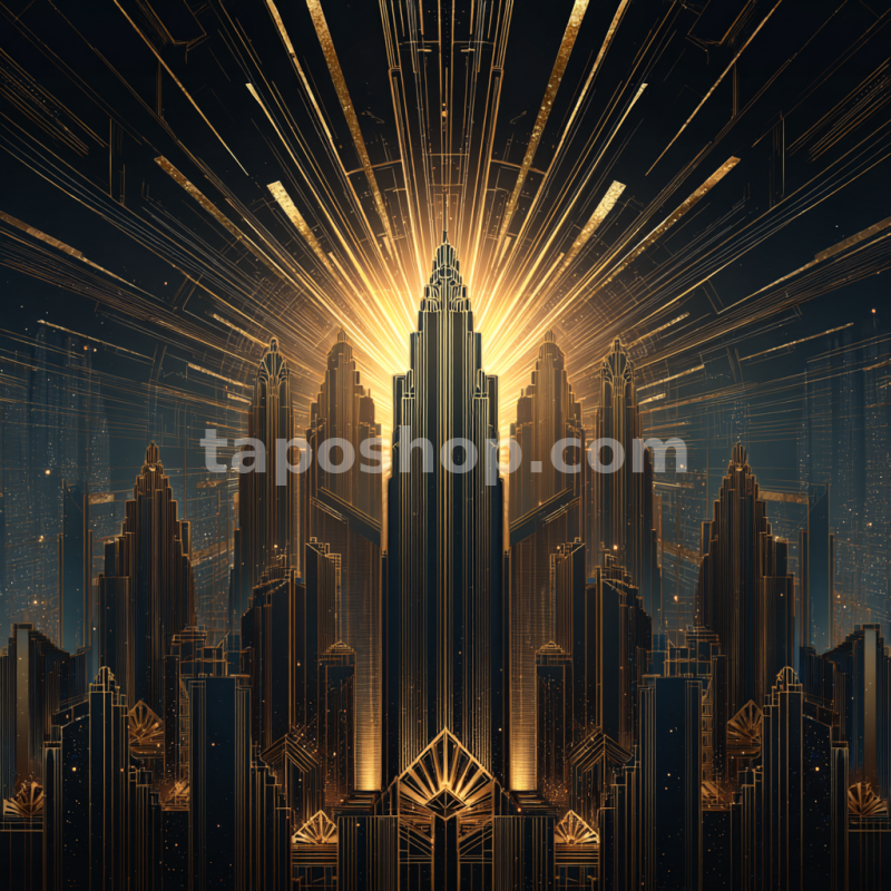 Celestial Dreams – Pastel Art Deco Skyline Digital Wall Art