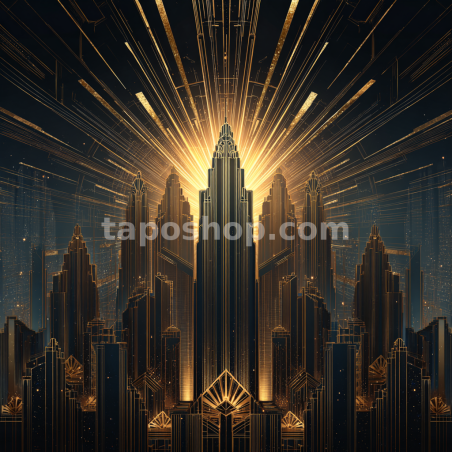 Celestial Dreams – Pastel Art Deco Skyline Digital Wall Art