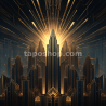 Celestial Dreams – Pastel Art Deco Skyline Digital Wall Art