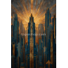 Celestial Dreams – Pastel Art Deco Skyline Digital Wall Art