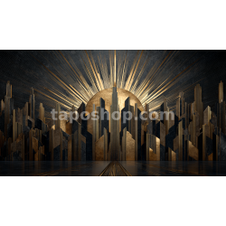 Celestial Dreams – Pastel Art Deco Skyline Digital Wall Art