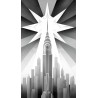 Futuristic Deco Skyline – Starburst Horizon & Metallic Reflections Digital Wall Art