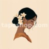 Simplified Portrait – Indian Woman with Jasmine Flowers Digital Wall Art