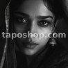 Monochrome Minimalist Portrait – Indian Woman with Calm Eyes Digital Wall Art