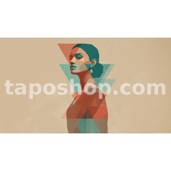 Abstract Geometric Minimalist Portrait – Indian Woman Designer Poster