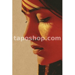 Modern Minimal Poster – Indian Woman Close-Up with Gold Accent