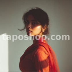 Artistic Minimal Poster – Indian Woman with Soft Lighting and Poise