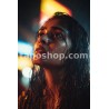 Cinematic Portrait – Indian Woman in Rain with City Lights | Digital Wall Art