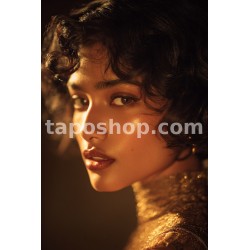 Art Deco Glamour Portrait – Indian Woman in Golden Studio Lighting