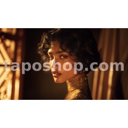 Art Deco Glamour Portrait – Indian Woman in Golden Studio Lighting