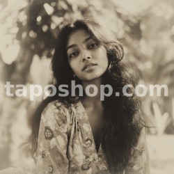 Retro Polaroid Portrait – Indian Woman in Cinematic 70s Vibe