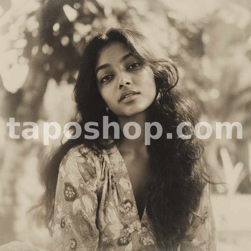 Retro Polaroid Portrait – Indian Woman in Cinematic 70s Vibe