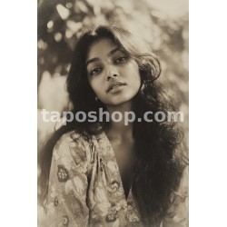 Retro Polaroid Portrait – Indian Woman in Cinematic 70s Vibe