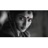 Monochrome Muse – Indian Woman with Red Bindi | Cinematic Black and White Portrait Art