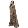 Women's Stylish Chiffon Floral Printed Saree with Blouse Piece