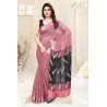 Women's Cotton Blend Blocks Printed Saree with Blouse Piece
