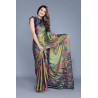 Women's Chiffon Forest Designer Printed Saree with Blouse Piece