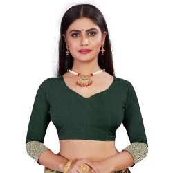 Women's Pure Kanjivaram Silk Saree Banarasi Silk Saree With Blouse Piece