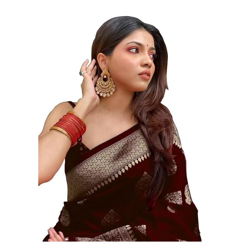 Women's Pure Kanjivaram Silk Saree Banarasi Silk Saree With Blouse Piece Women's Pure Kanjivaram Silk Saree Banarasi Silk Saree With Blouse Piece